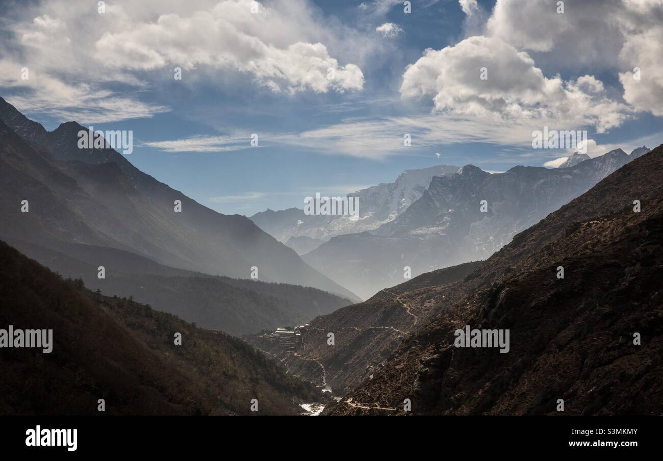 Himalayan landscape in Solukhumbu region in Nepal - Smartphone Captured Stock Image