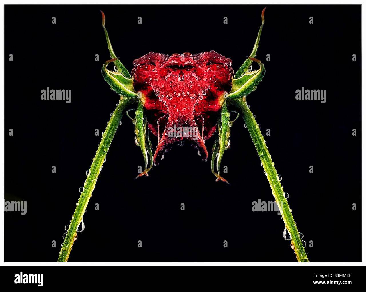 A double exposure of a rose bud - Smartphone Captured Stock Image