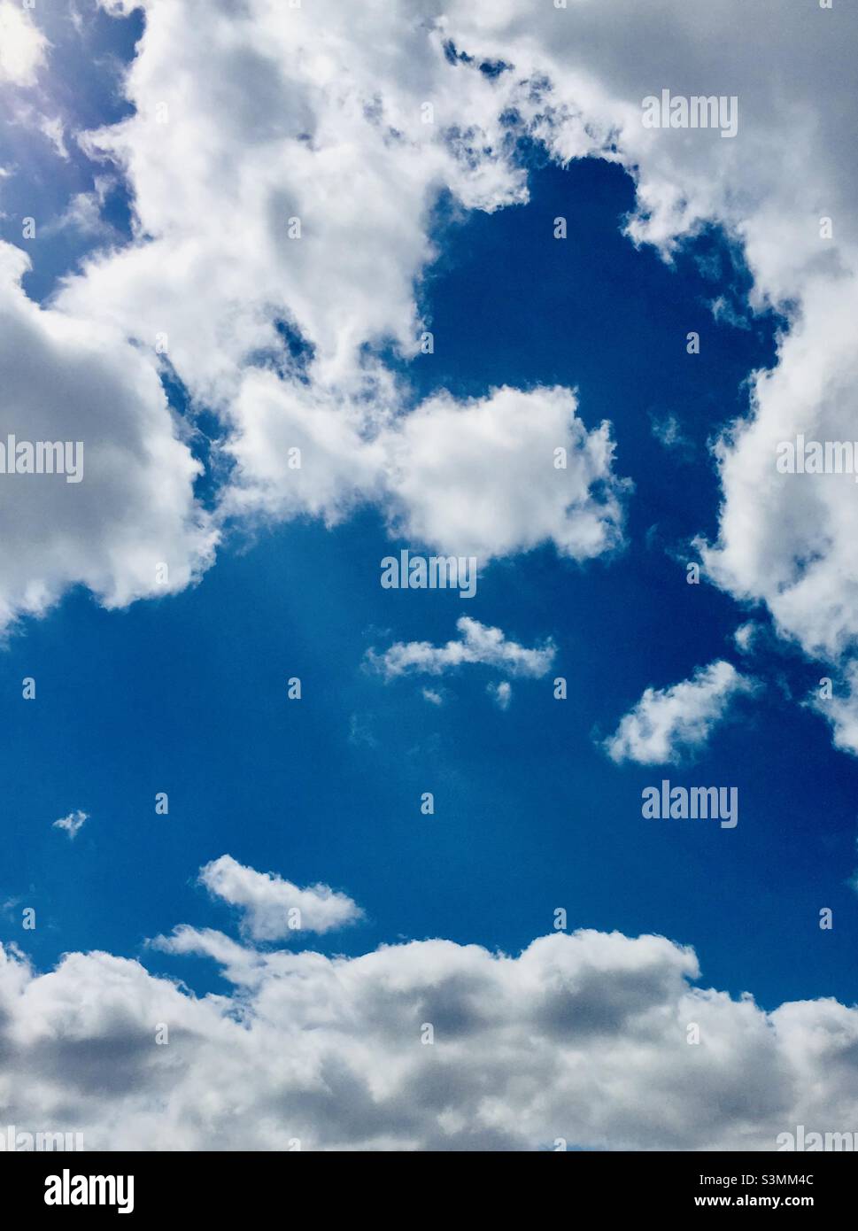 Cloudy blue sky over the Canary Islands Stock Photo