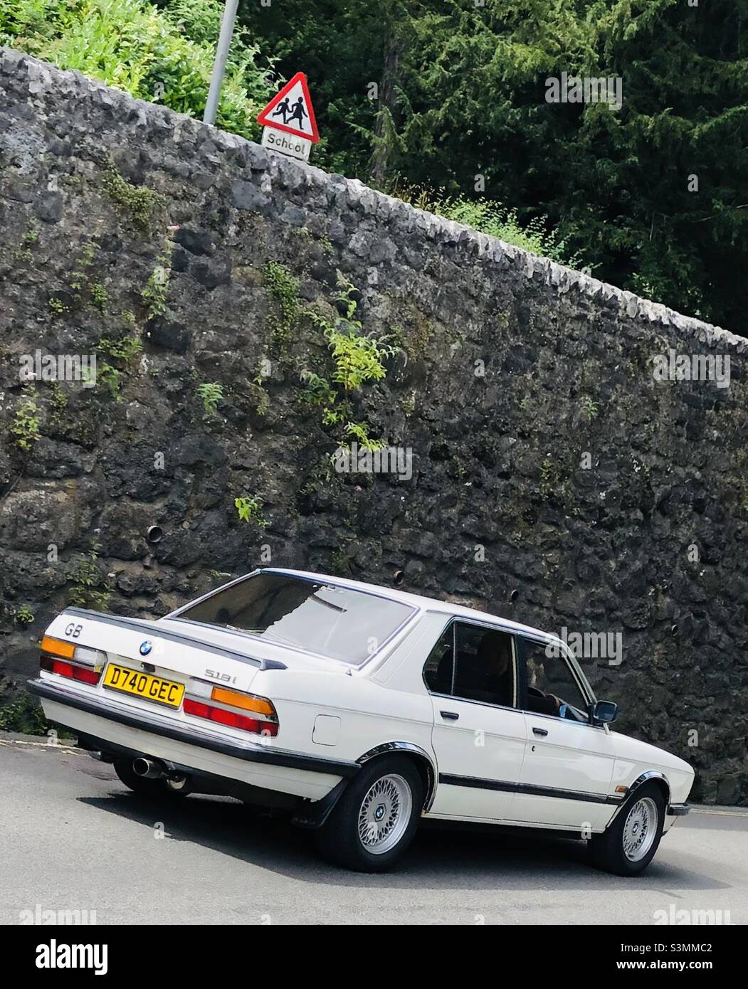 1980s BMW 5 Series - Matlock Bath Derbyshire U.K. - Smartphone Captured Stock Image