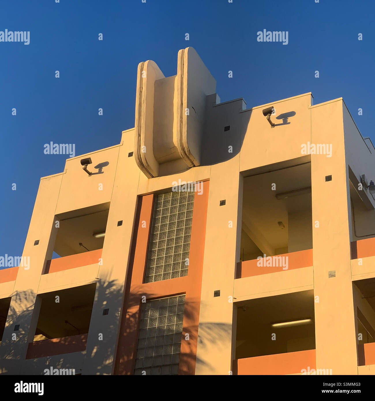 December, 2021, detail of a parking garage in South Beach, Miami Beach