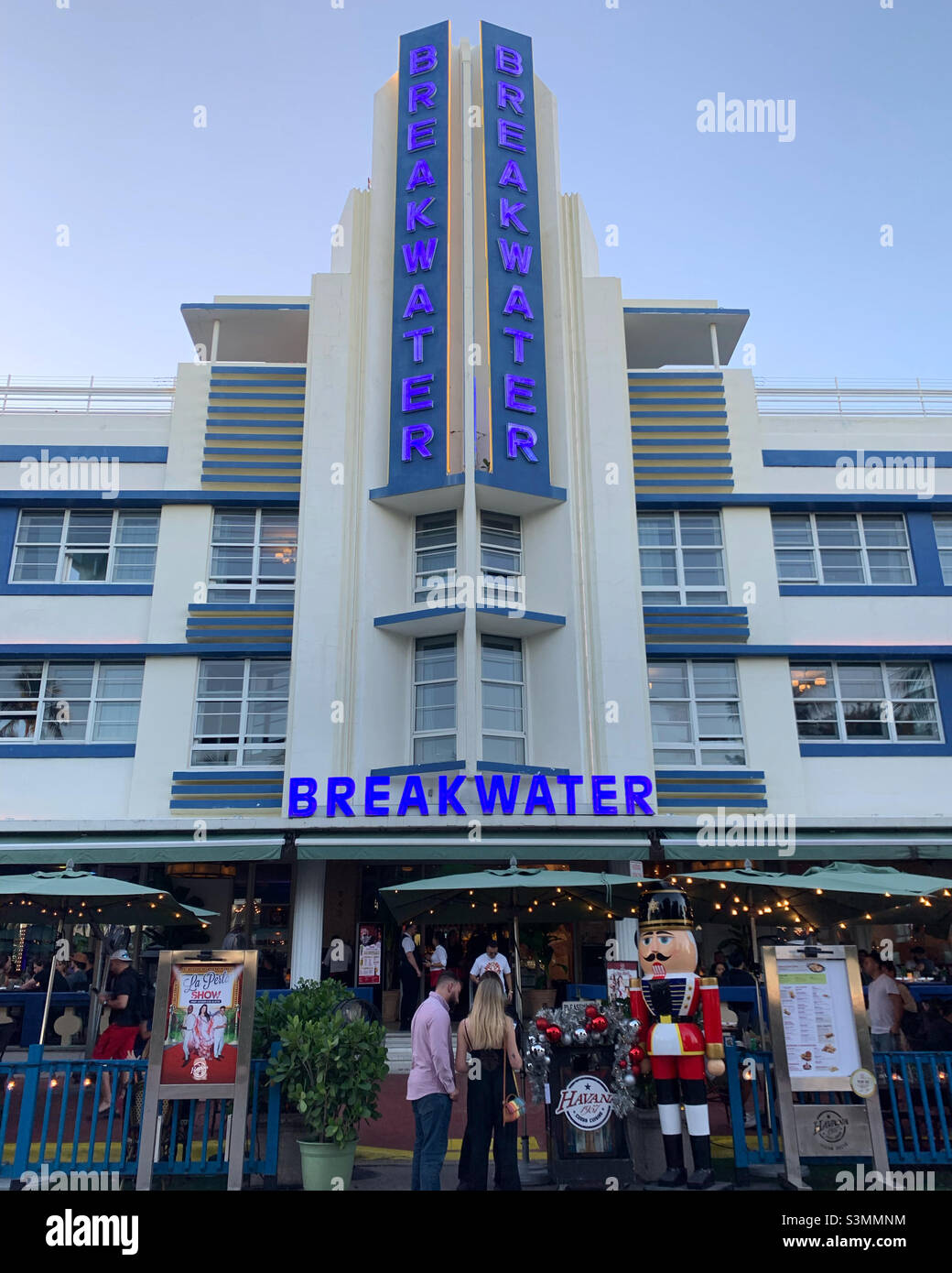 December, 2021, Breakwater Hotel, Ocean Drive, South Beach, Miami Beach, Florida, United States, North America Stock Photo