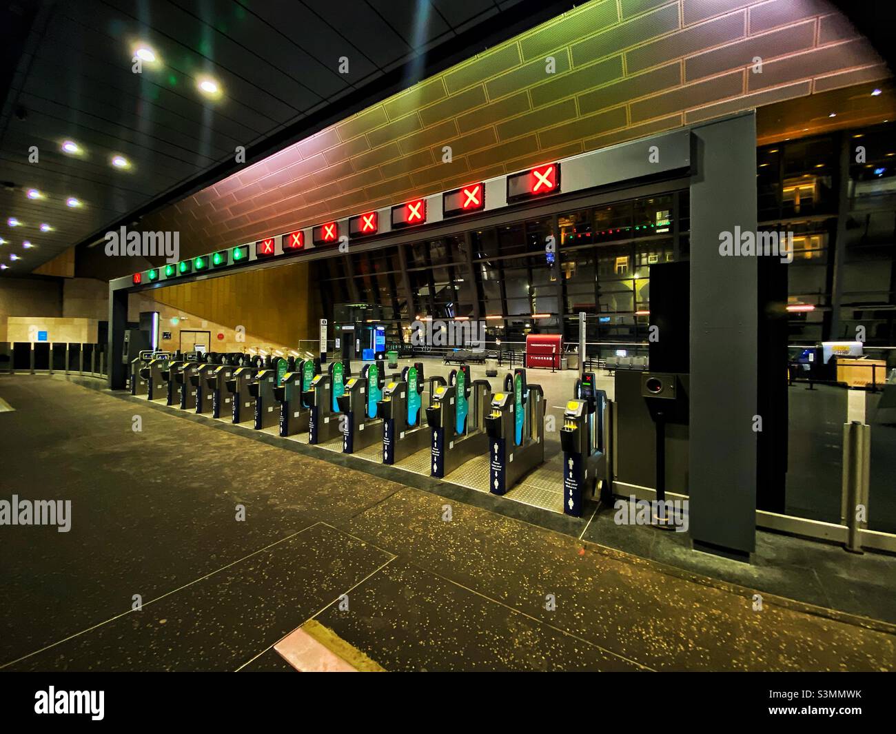 Glasgow Queen Street Station - ticket barrier - Smartphone Captured Stock Image