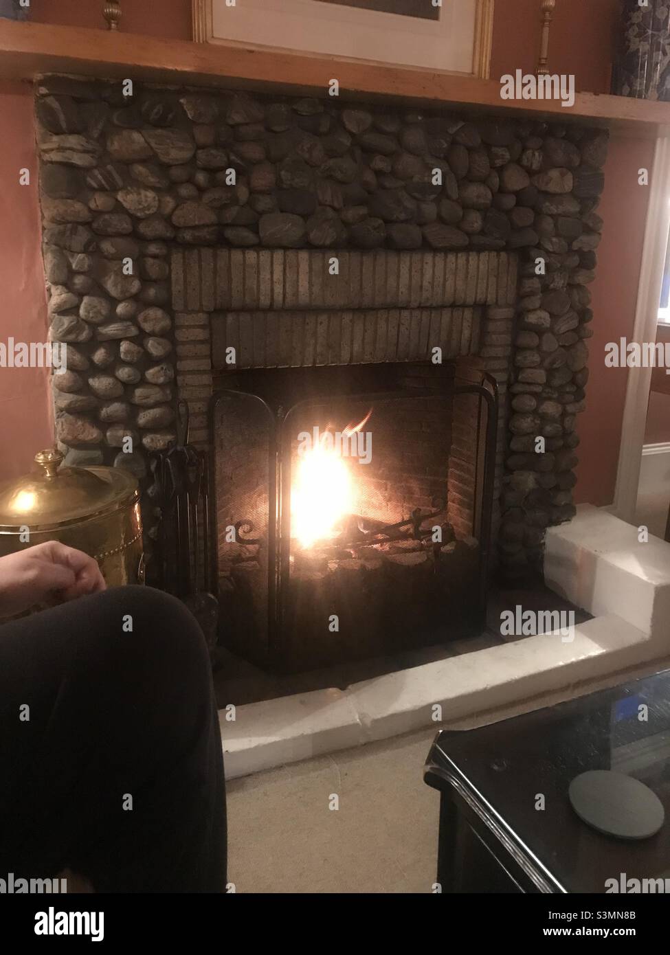 Open coal fire Stock Photo Alamy