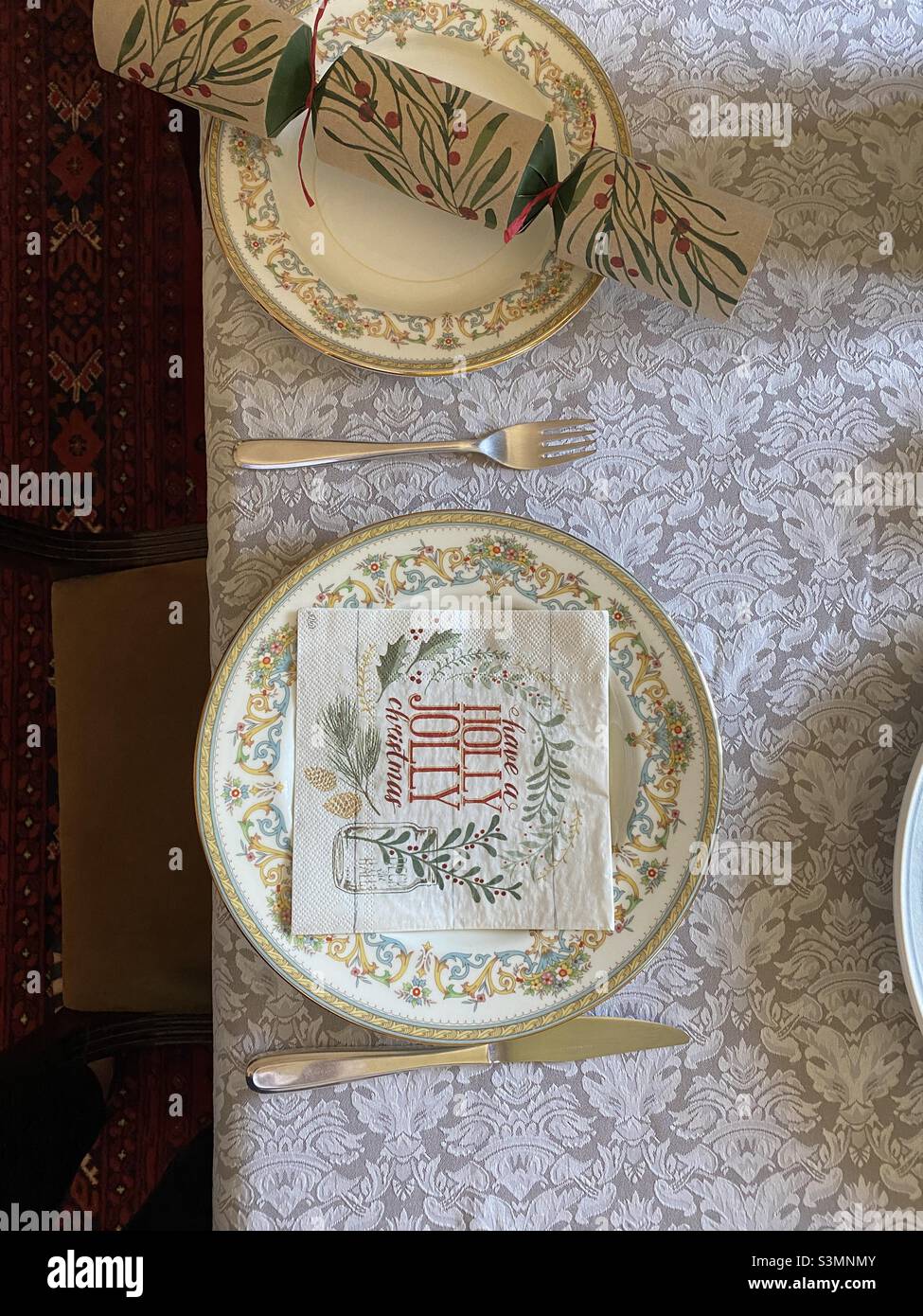 Christmas table setting. - Smartphone Captured Stock Image