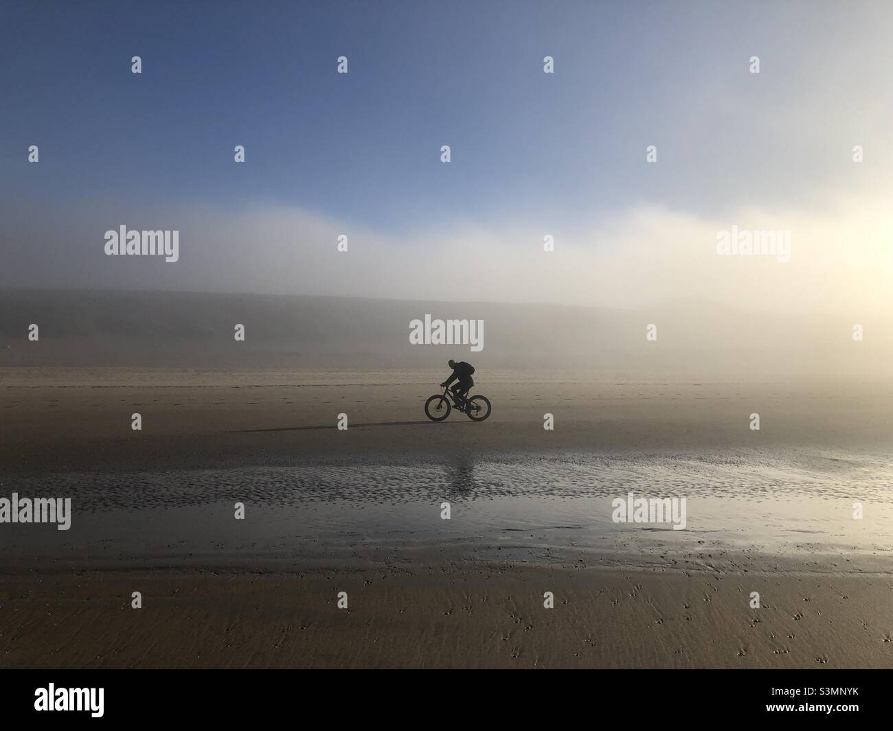 #beach#Netherland#coast#bicycles#fat tires#beach#bicycles#sports#sea fog#sea#climate early in the morning#alamy content#photo of the day#iphoneography - Smartphone Captured Stock Image