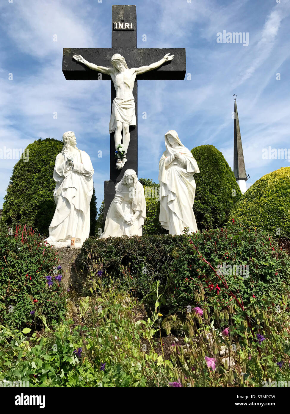 Religious statues in an outdoor garden at Knock Ireland Stock Photo Alamy