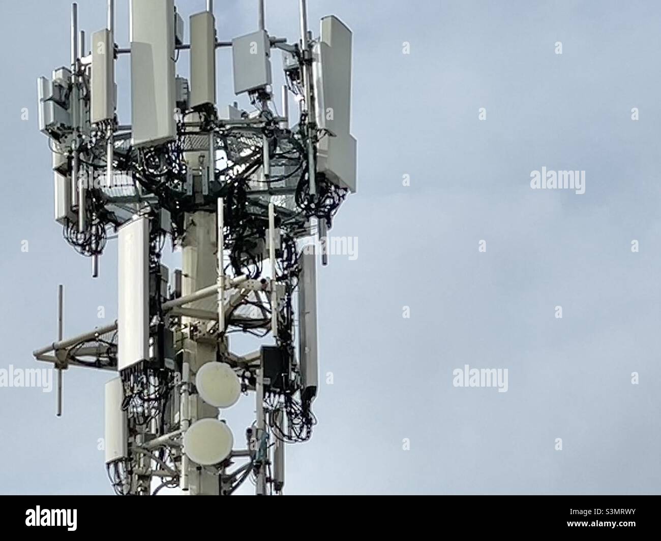 Cellular-mobile transmitter, or radio tower, in Utah, USA. - Smartphone Captured Stock Image