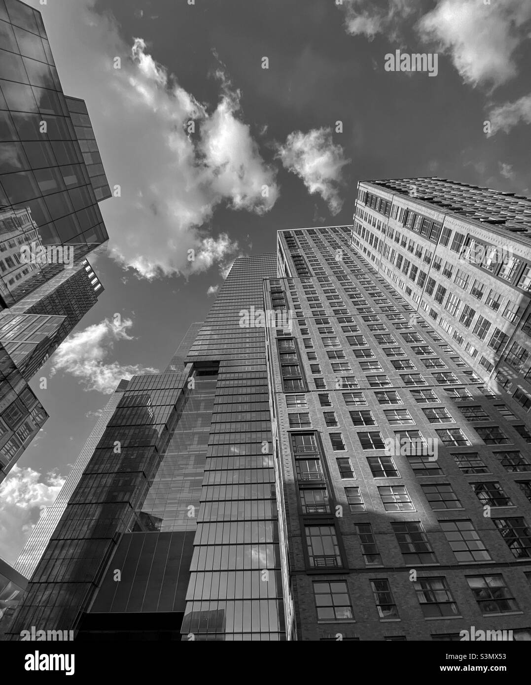 View at the High Line in black and white. - Smartphone Captured Stock Image
