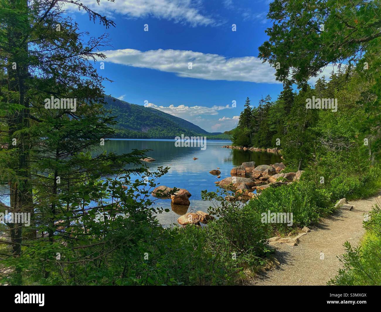 Jordan Pond, Mount Desert Island, Maine Stock Photo Alamy