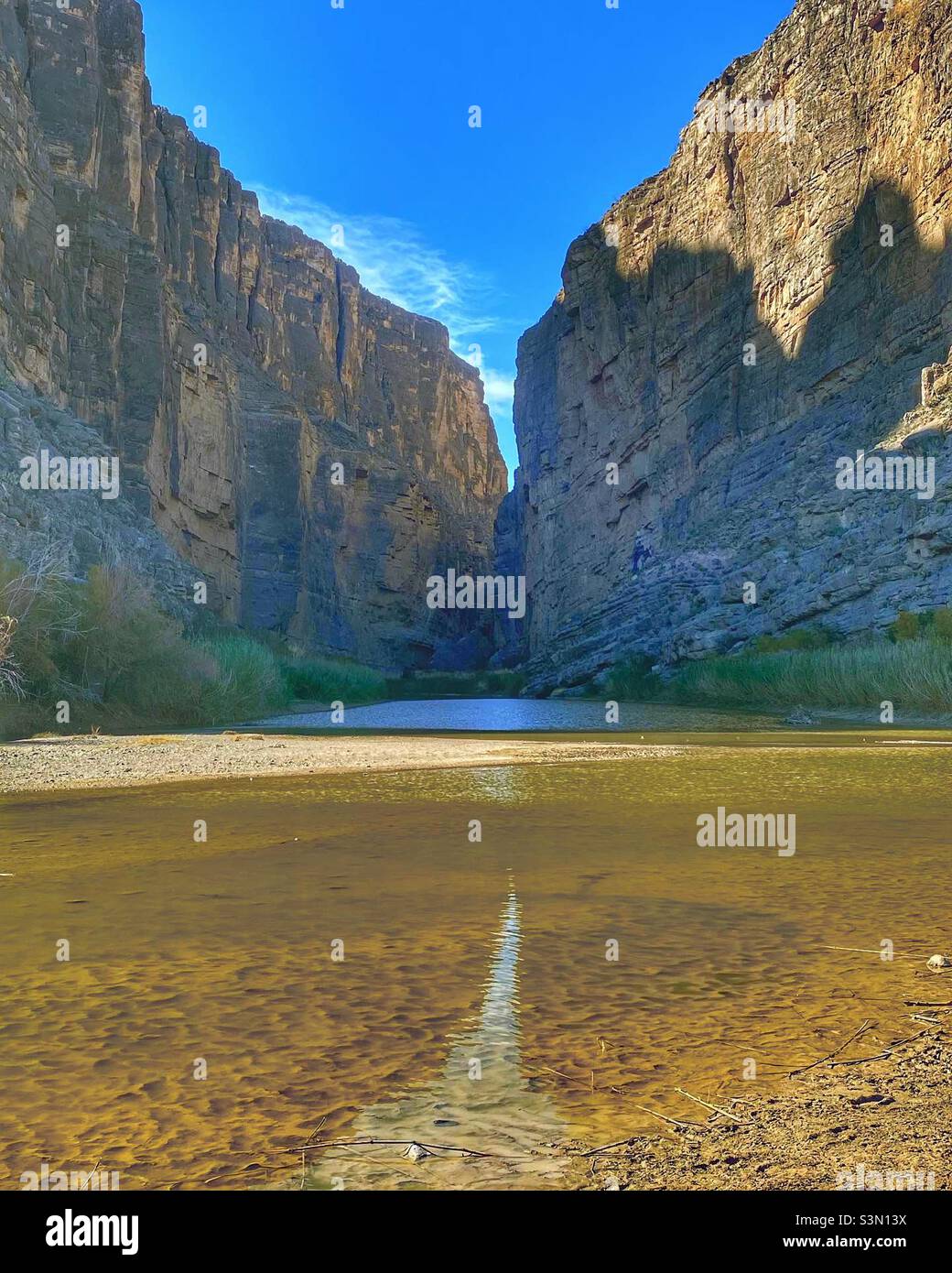 Rio Grande River, boarder between Mexico and US in Big Bend National ...