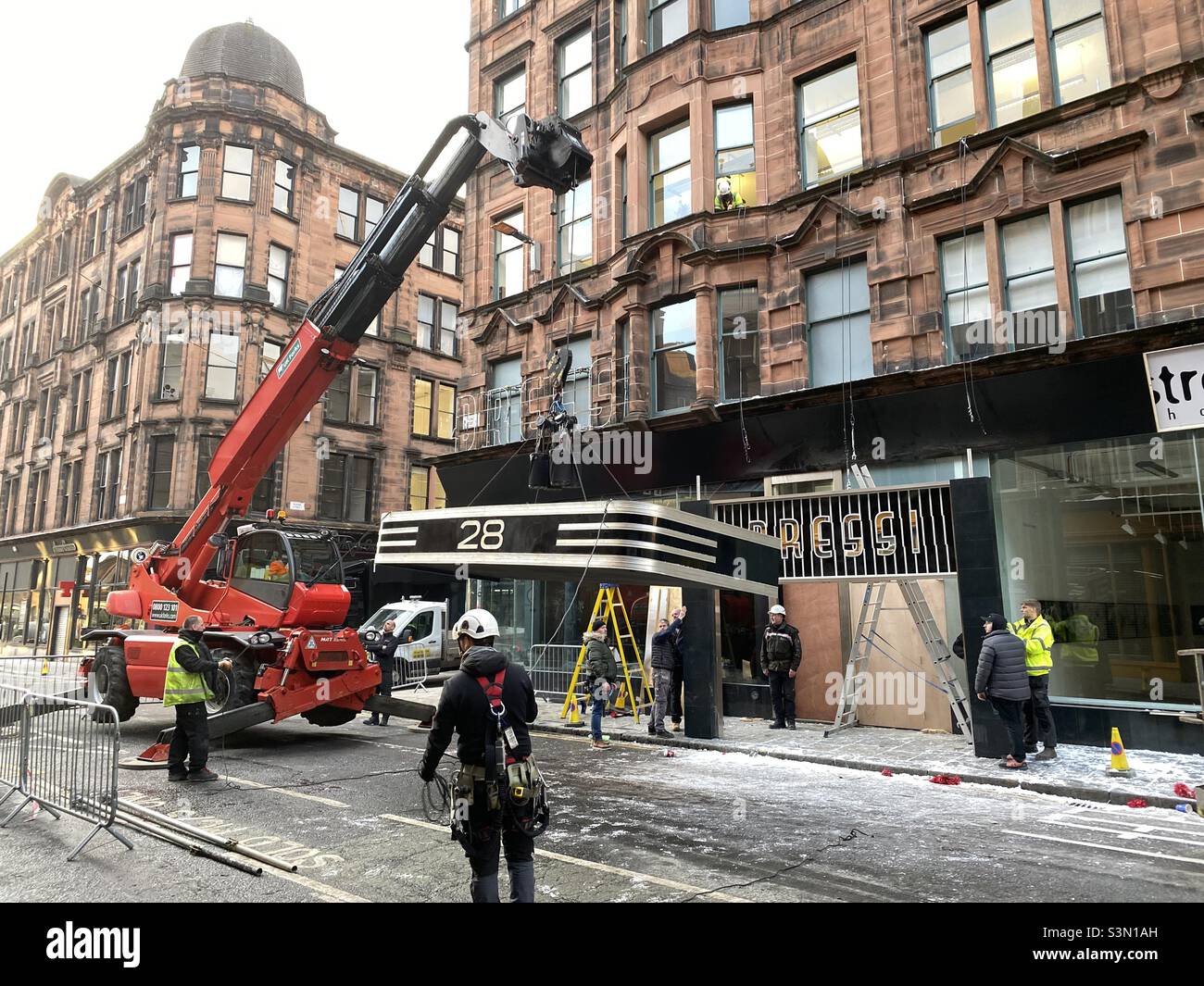 Dismantling Batgirl Set - Glasgow - Smartphone Captured Stock Image