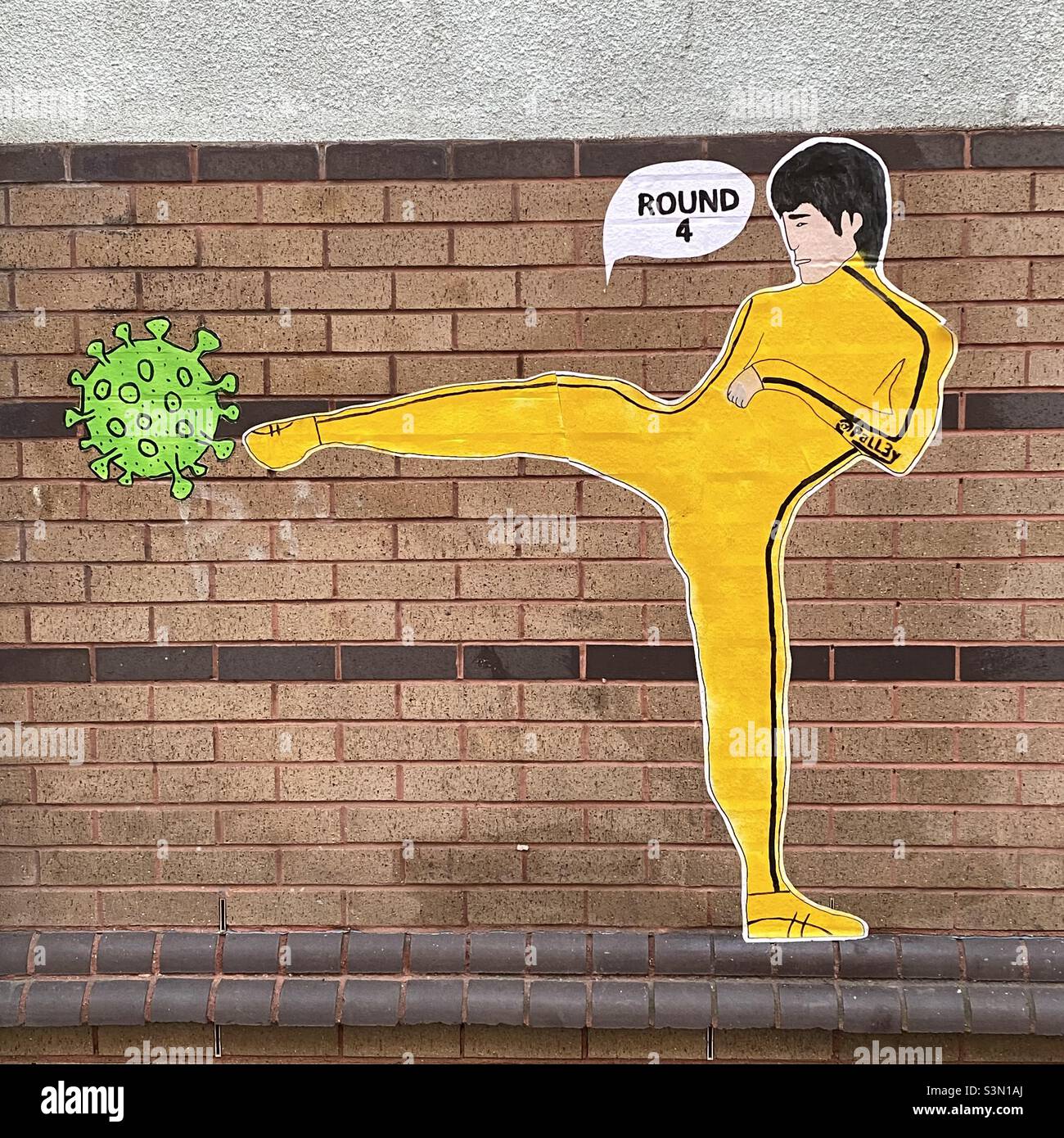 Glasgow Covid Street Art - Smartphone Captured Stock Image