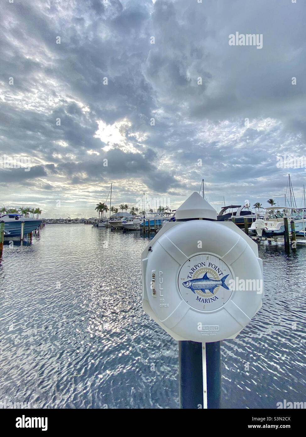 Tarpon Point Marina, Cape Coral, Florida - Smartphone Captured Stock Image