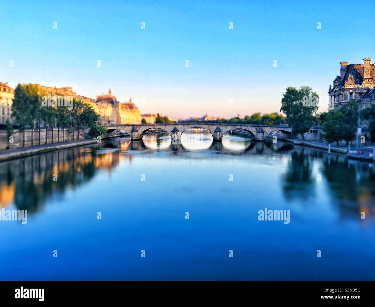 The Seine river in Paris. - Smartphone Captured Stock Image