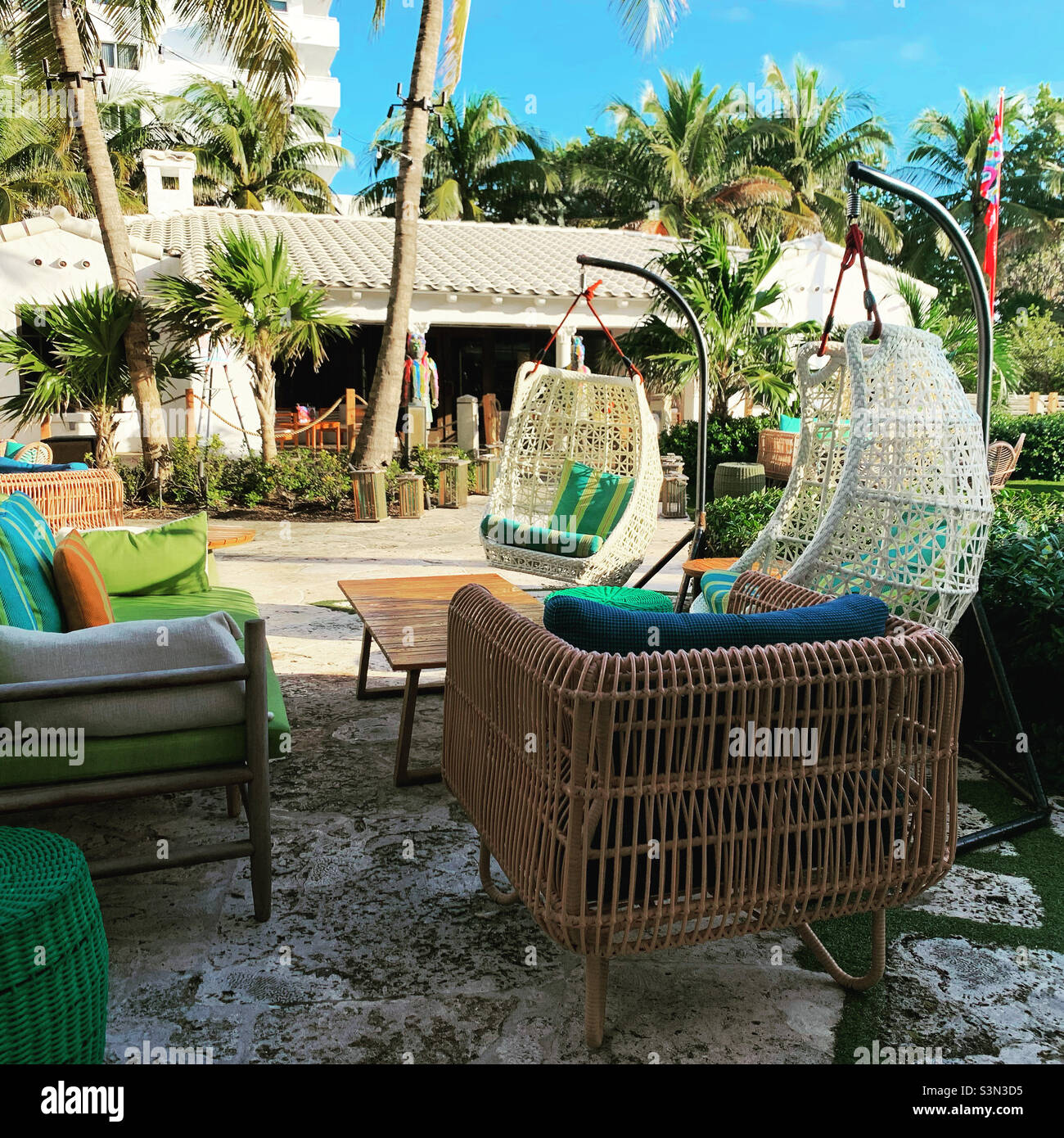 December, 2021, The Confidante Miami Beach, Mid-beach, Miami Beach, Florida, United States, North America - Smartphone Captured Stock Image