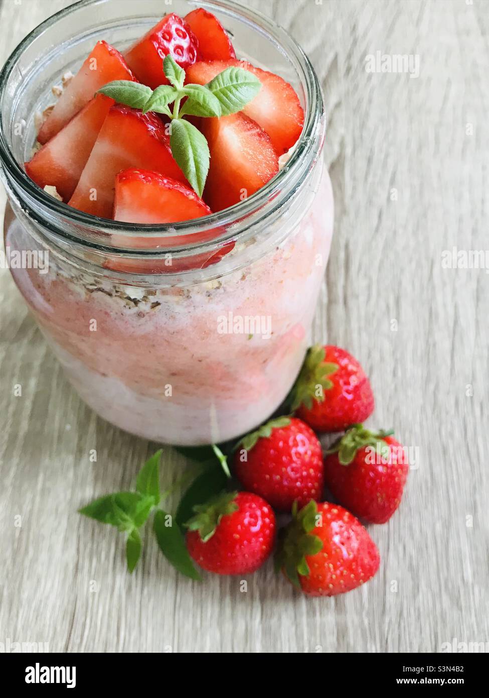 Strawberries smoothie Stock Photo