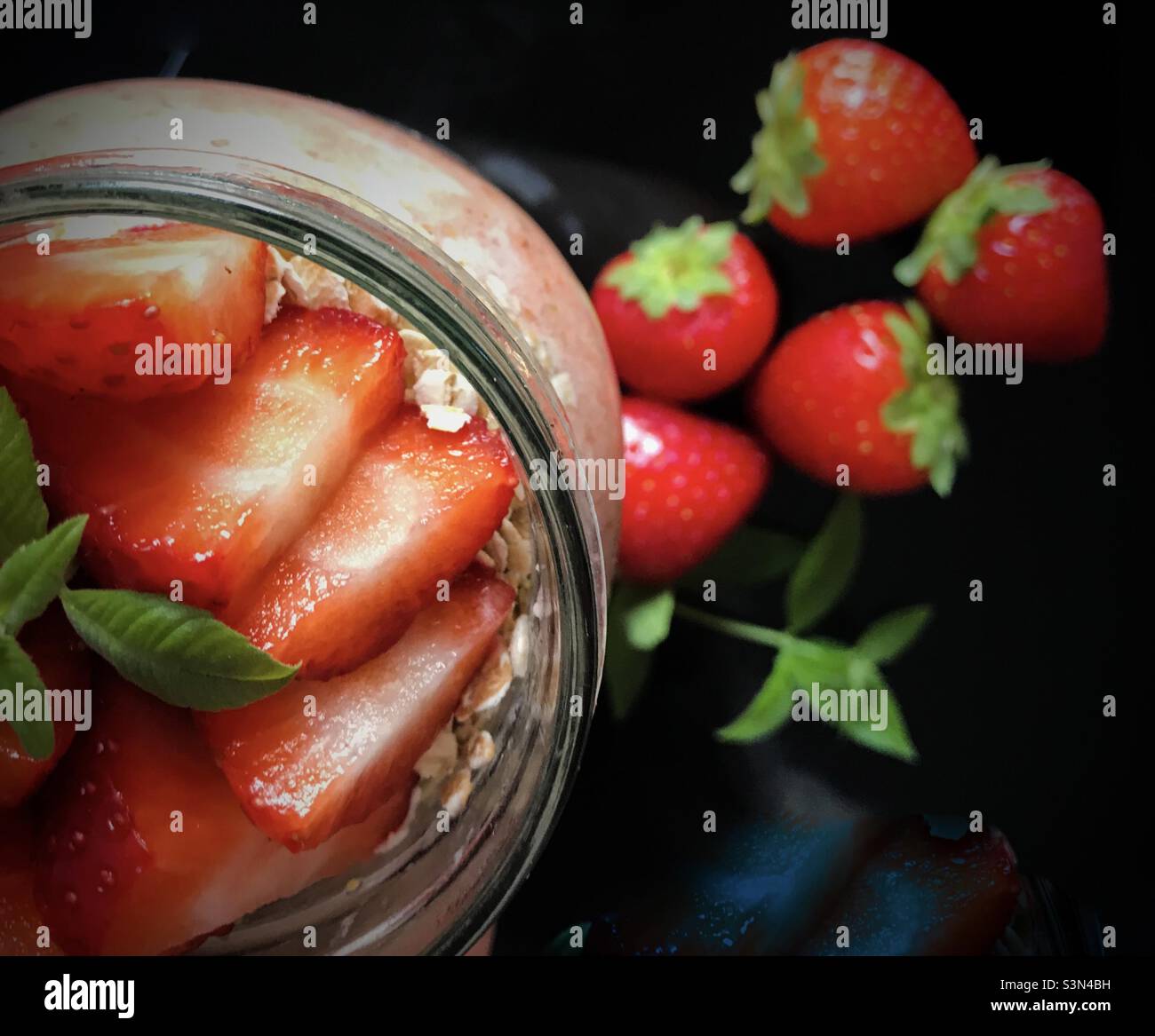 Fresh strawberries smoothie Stock Photo