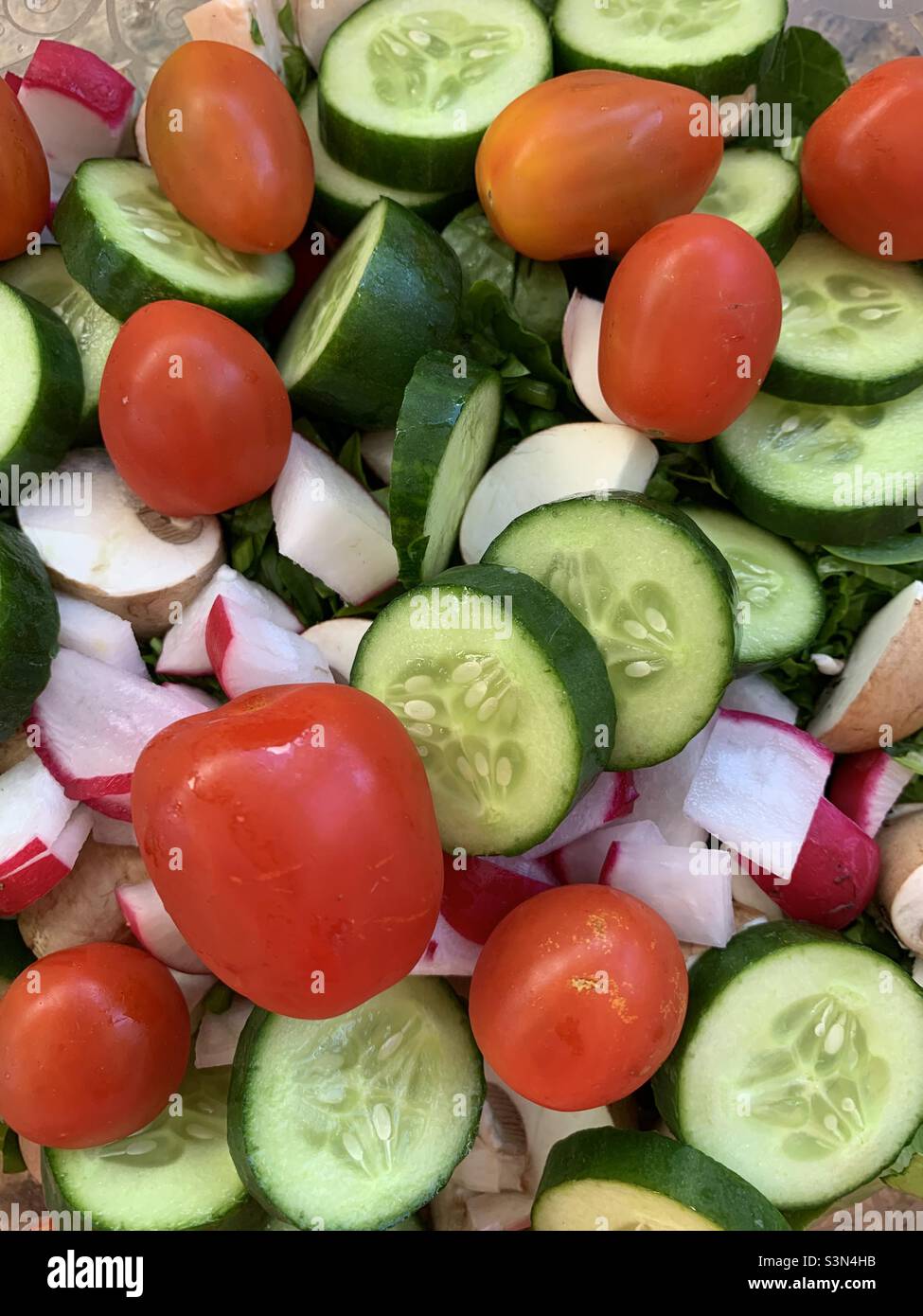 Vegan meal, fresh veggies with salt and lime Stock Photo