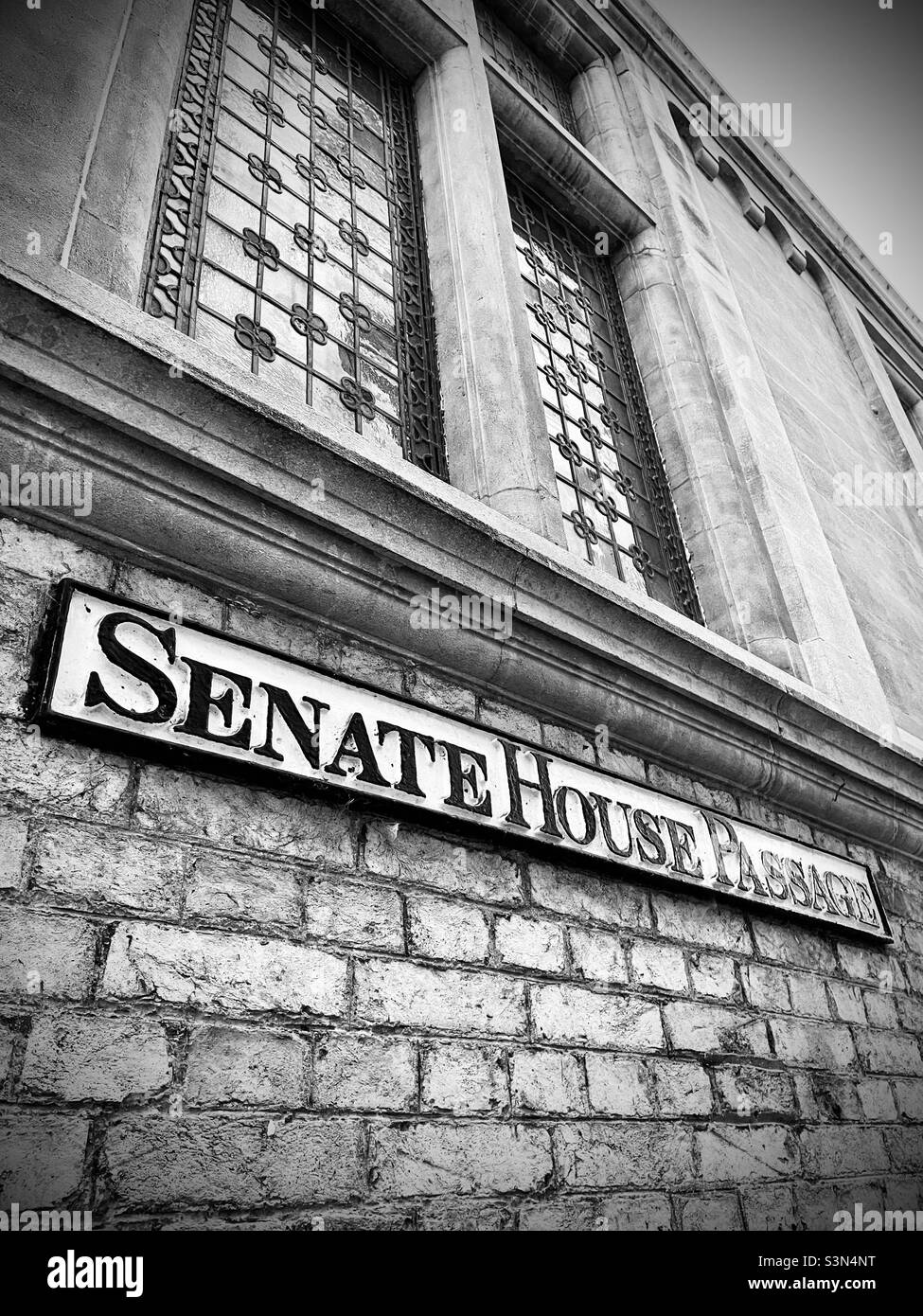 Senate House Passage Cambridge B&W - Smartphone Captured Stock Image