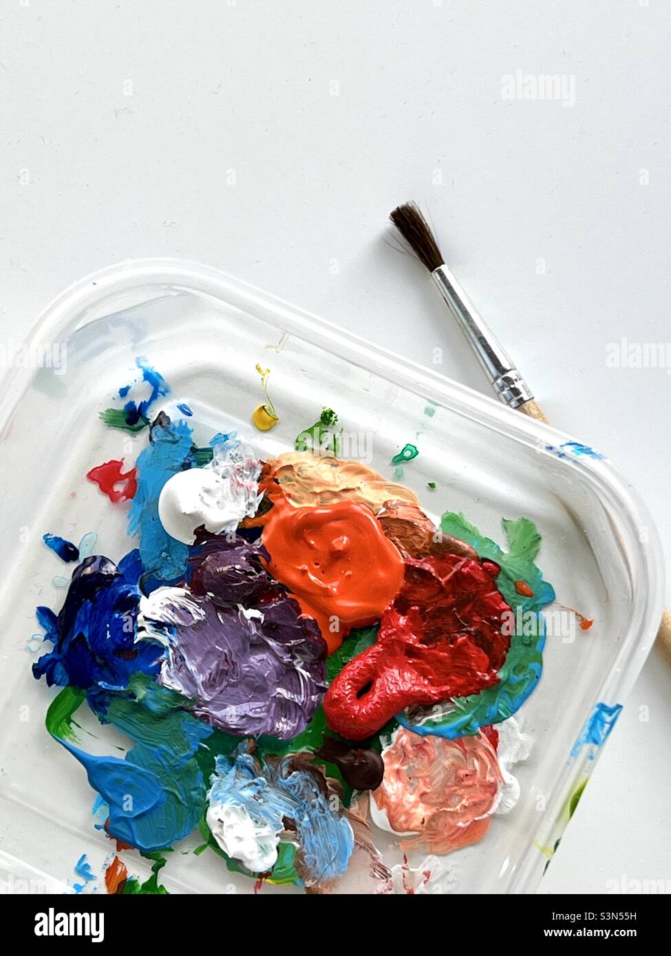 Paint mixing palette - Smartphone Captured Stock Image