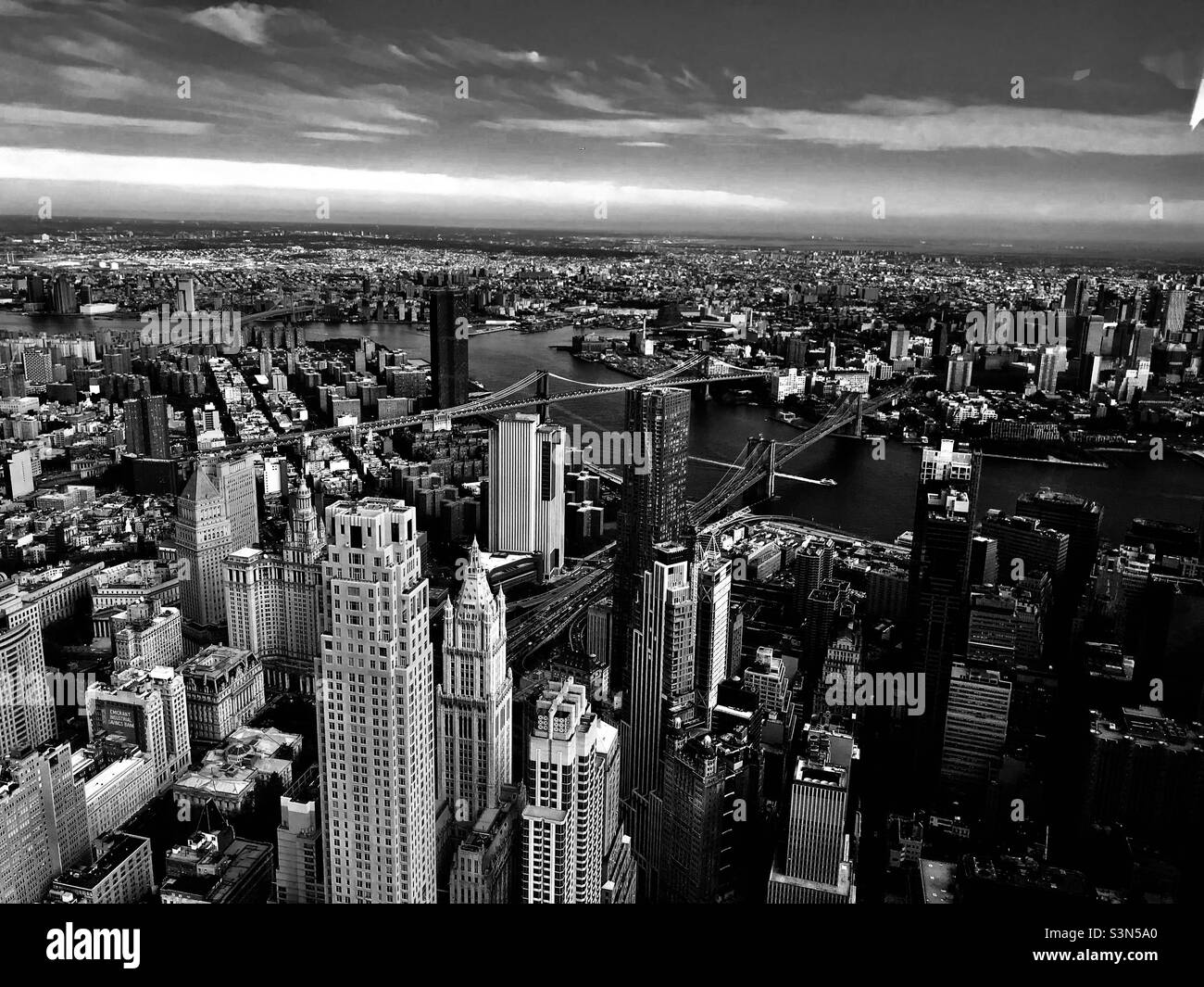 Black and white aerial view of NYC Stock Photo - Alamy