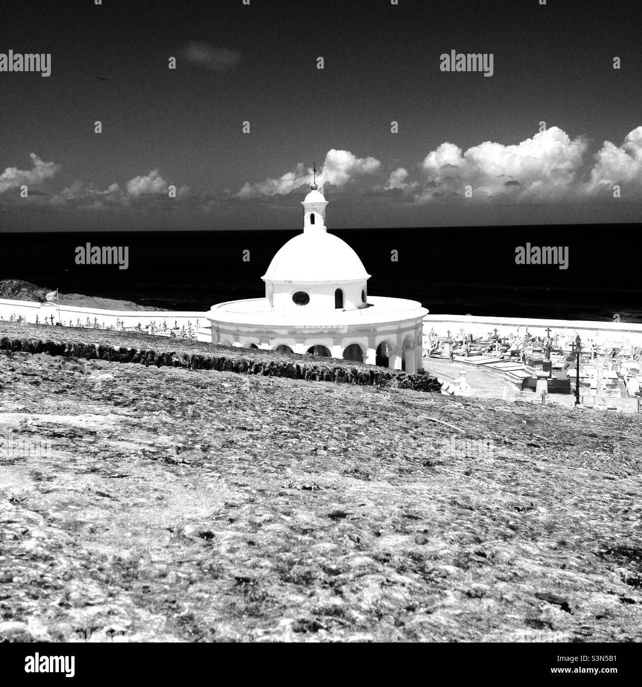 Colonial-era cemetery Santa María Magdalena de Pazzi in San Juan, Puerto Rico. - Smartphone Captured Stock Image