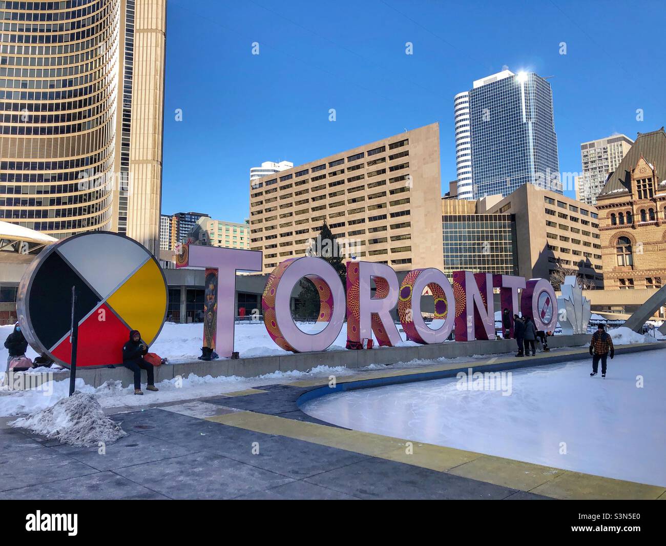 Downtown Toronto on a sunny winter day. Stock Photo