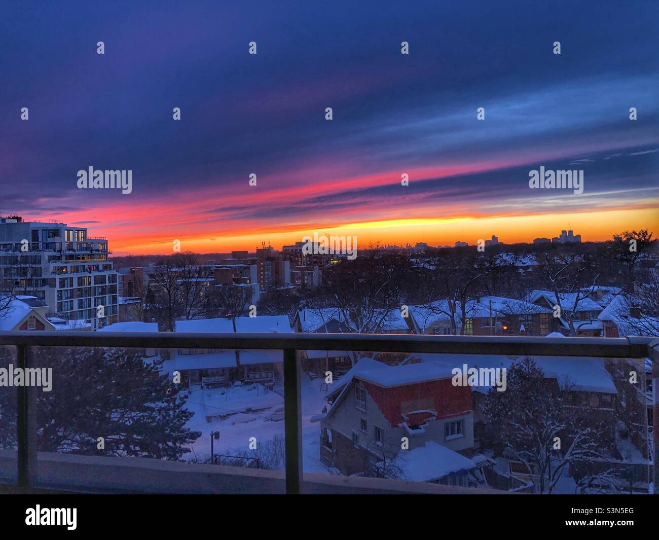 Beautiful night sky on a winter’s evening. Stock Photo