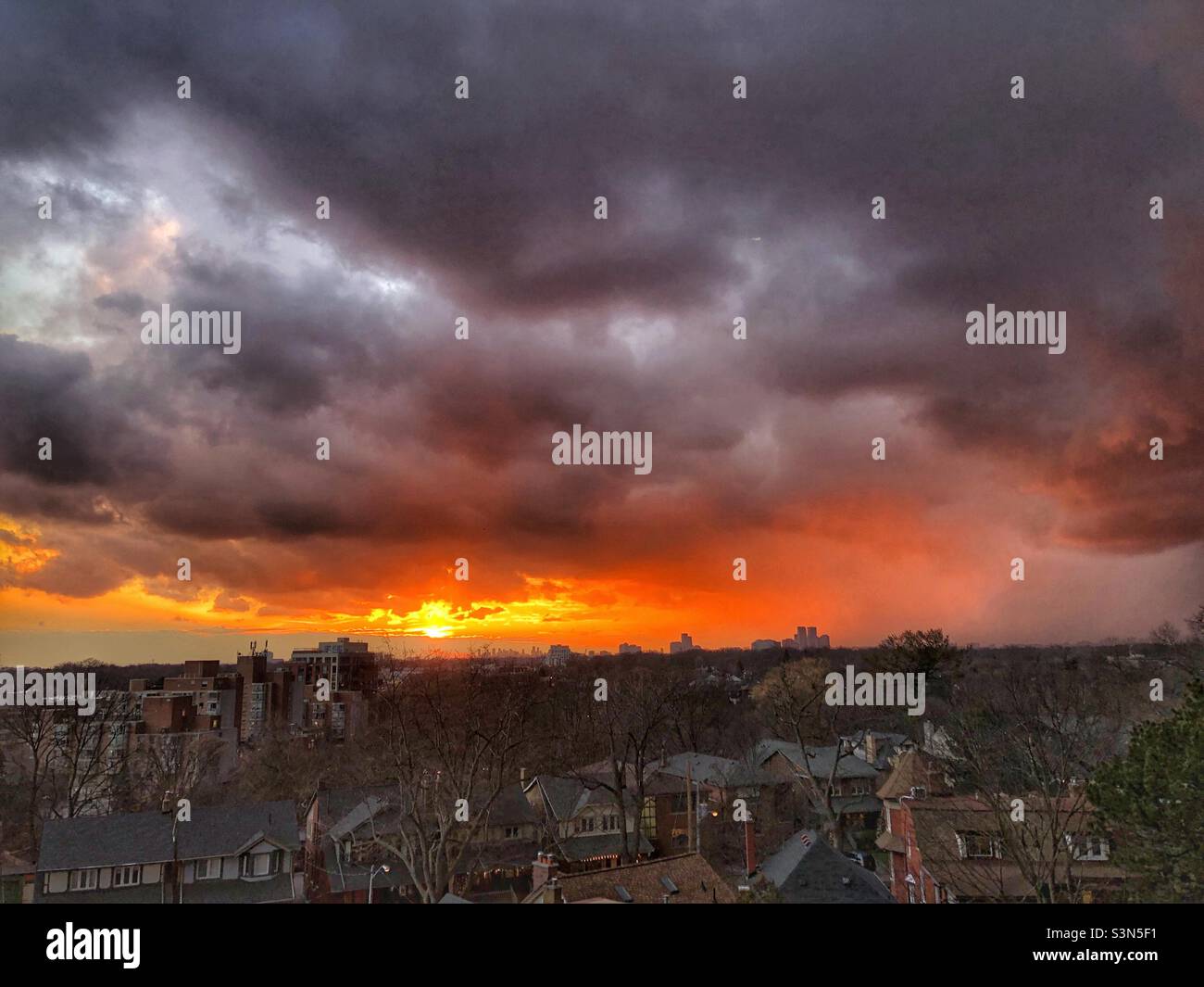 A dramatic evening sky. - Smartphone Captured Stock Image A dramatic evening sky. - Smartphone Captured Stock Image