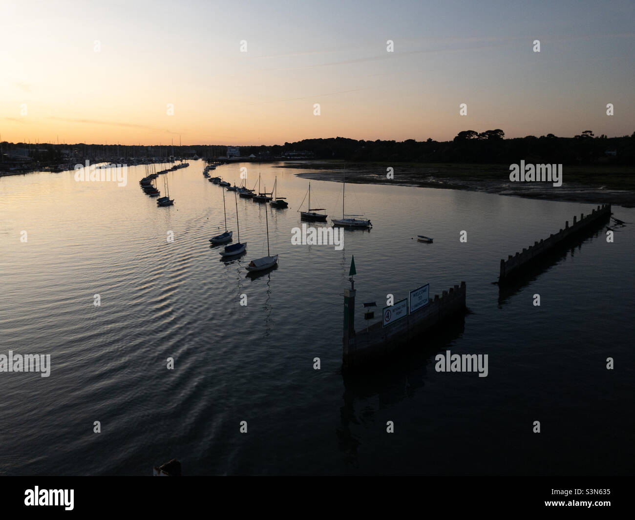 Sunset over Lymington River - Smartphone Captured Stock Image
