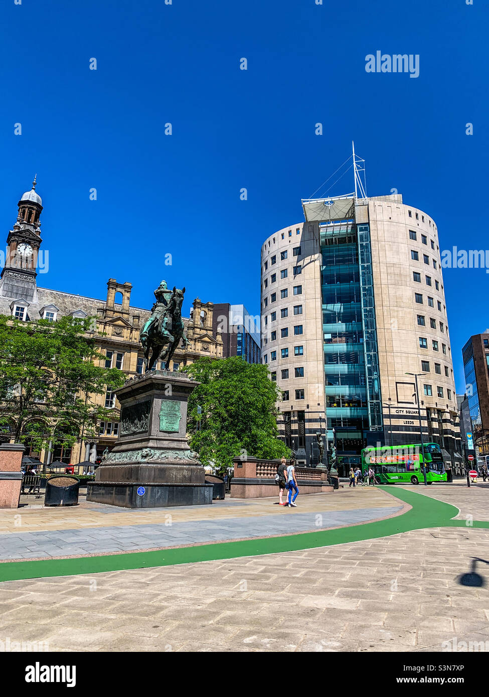 City square in Leeds city centre Stock Photo