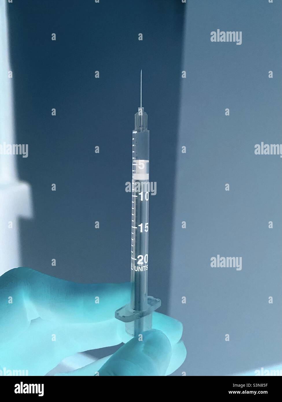 Insulin syringe for veterinary use in diabetic cats and dogs , inverted