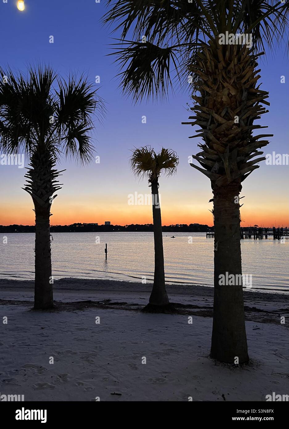 Tropical sunset on the harbor - Smartphone Captured Stock Image