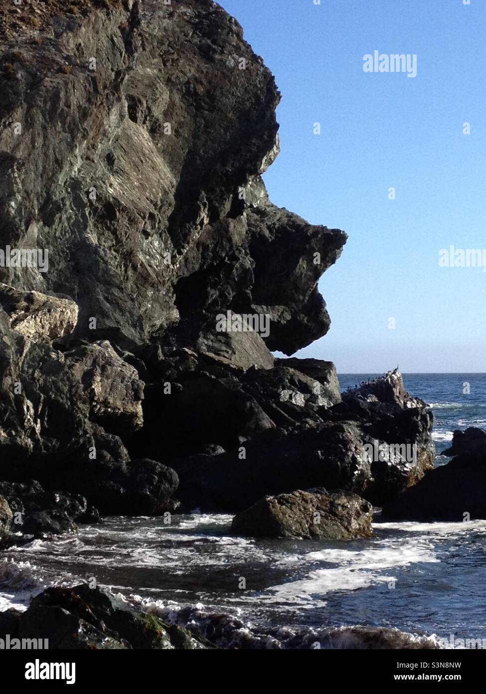 State Park Troll Rocks Happy troll rockface Limekiln State Park Big Sur, California Stock ...