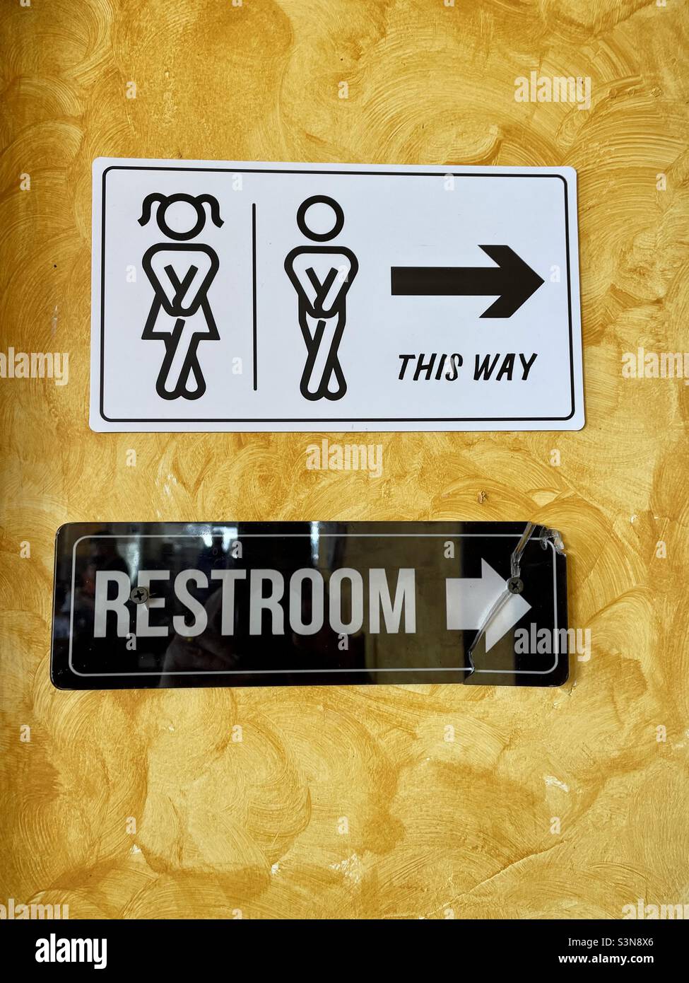 Funny bathroom sign Stock Photo Alamy