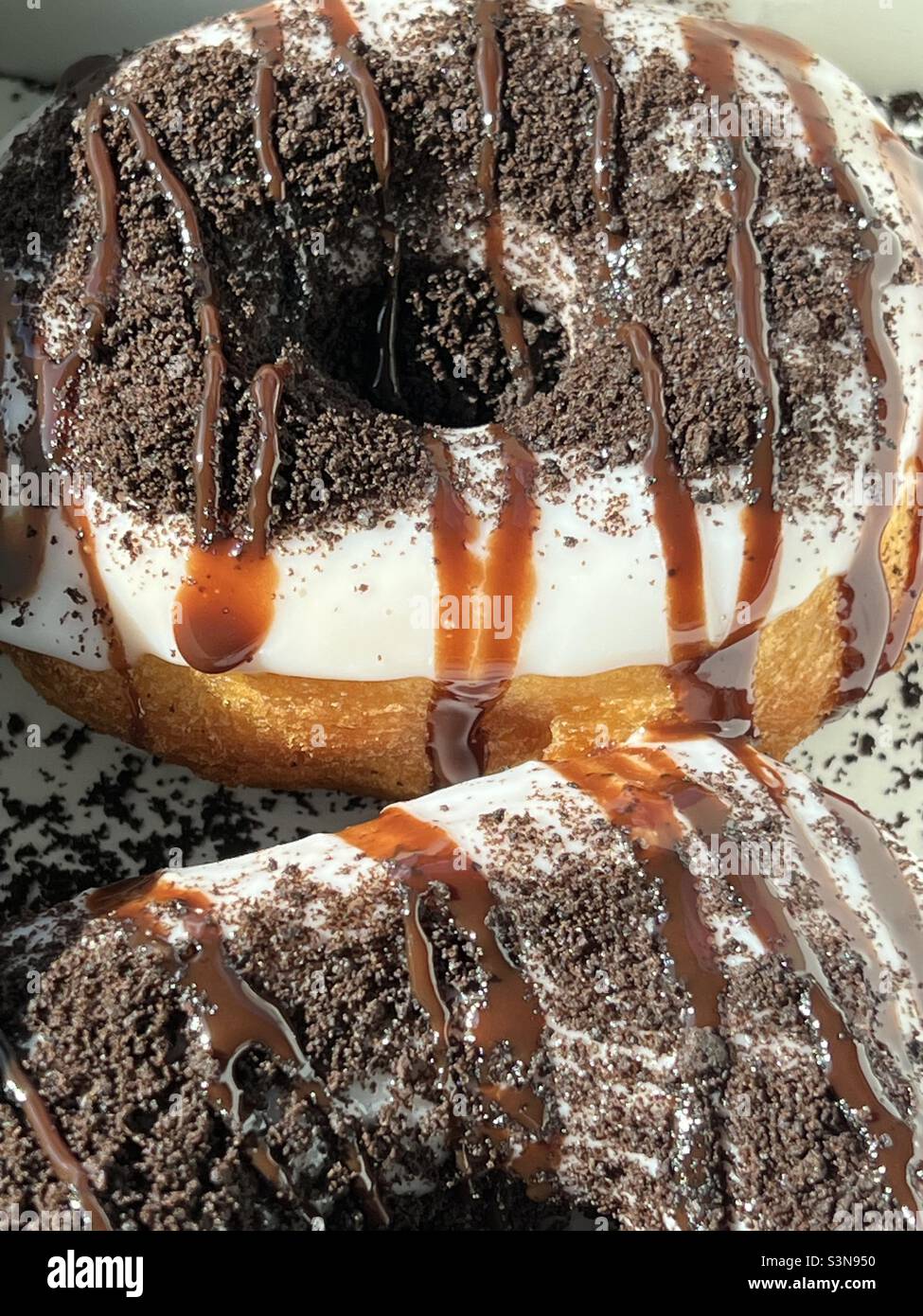 Cookies and cream donut Stock Photo Alamy