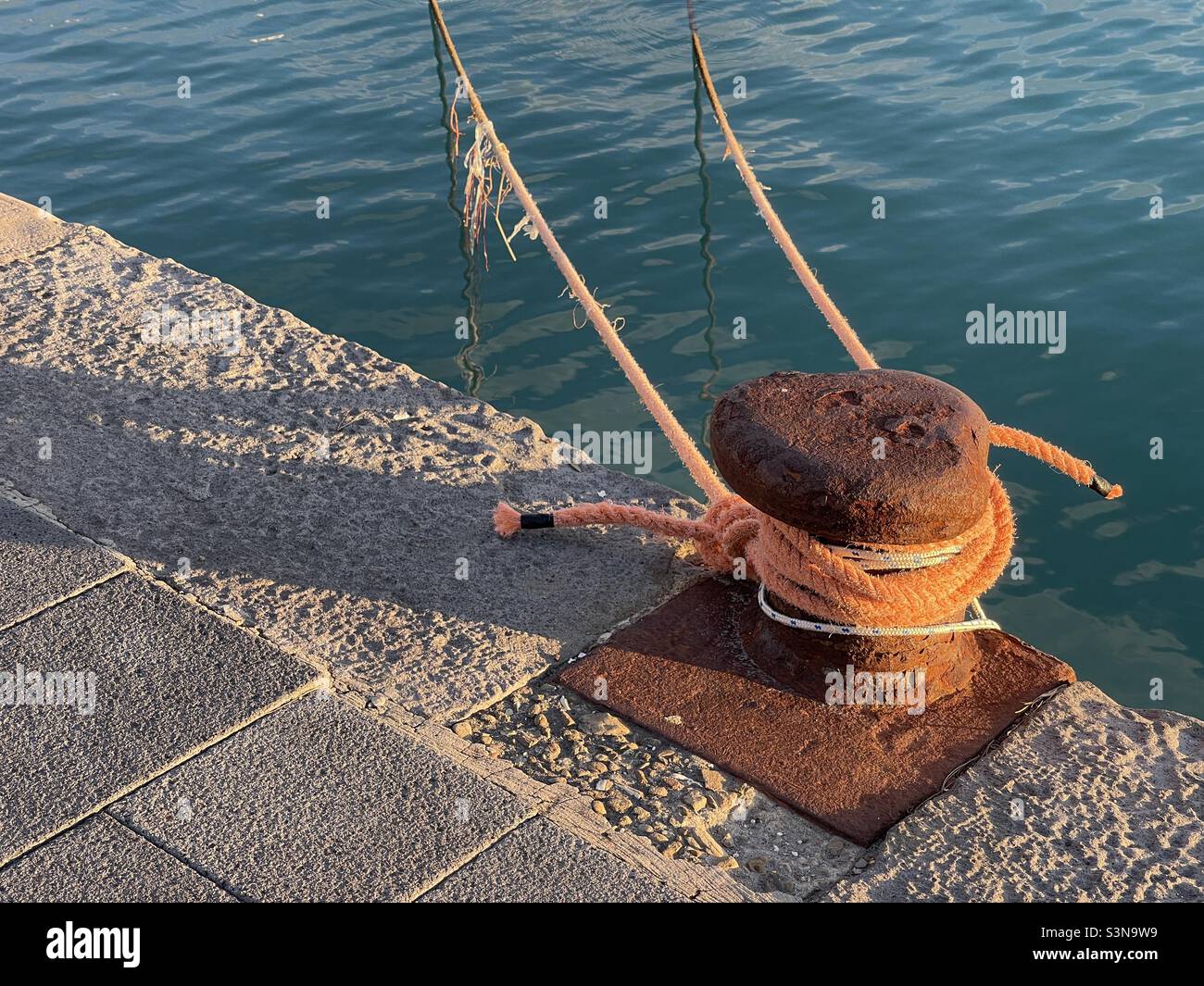 Acciaroli harbor, Marina di Acciaroli, Pollica - Smartphone Captured Stock Image