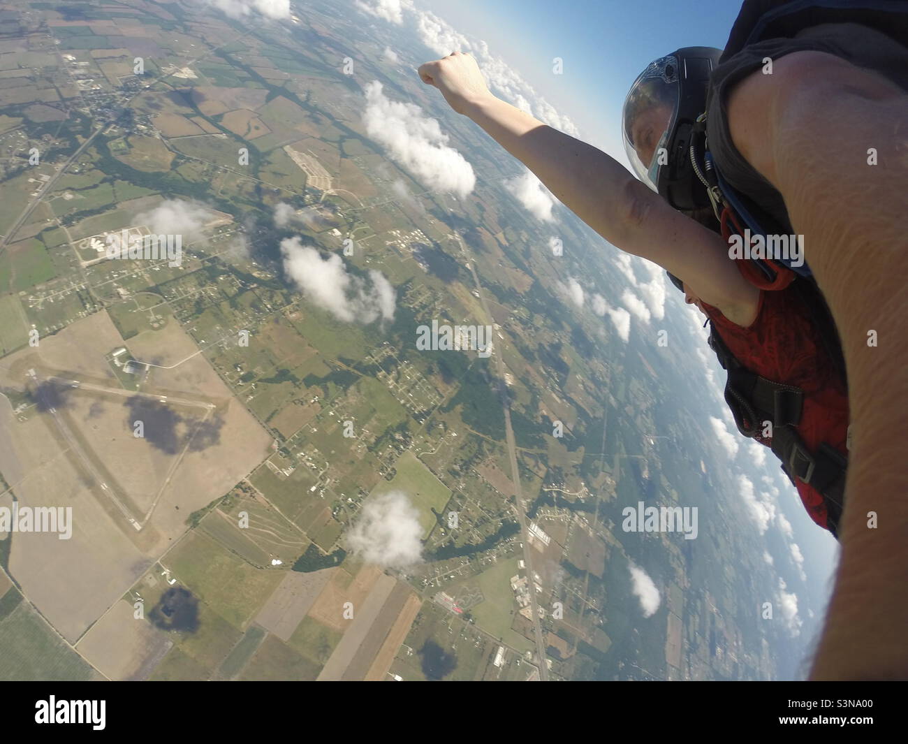 Skydiving in Dallas Stock Photo