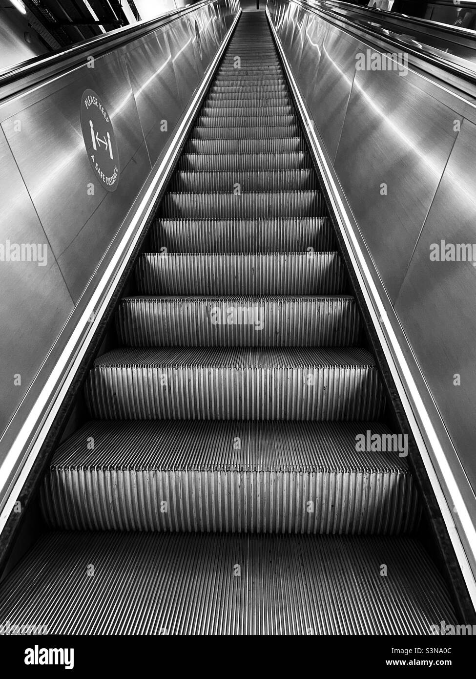 Escalator upwards - Smartphone Captured Stock Image Escalator upwards - Smartphone Captured Stock Image