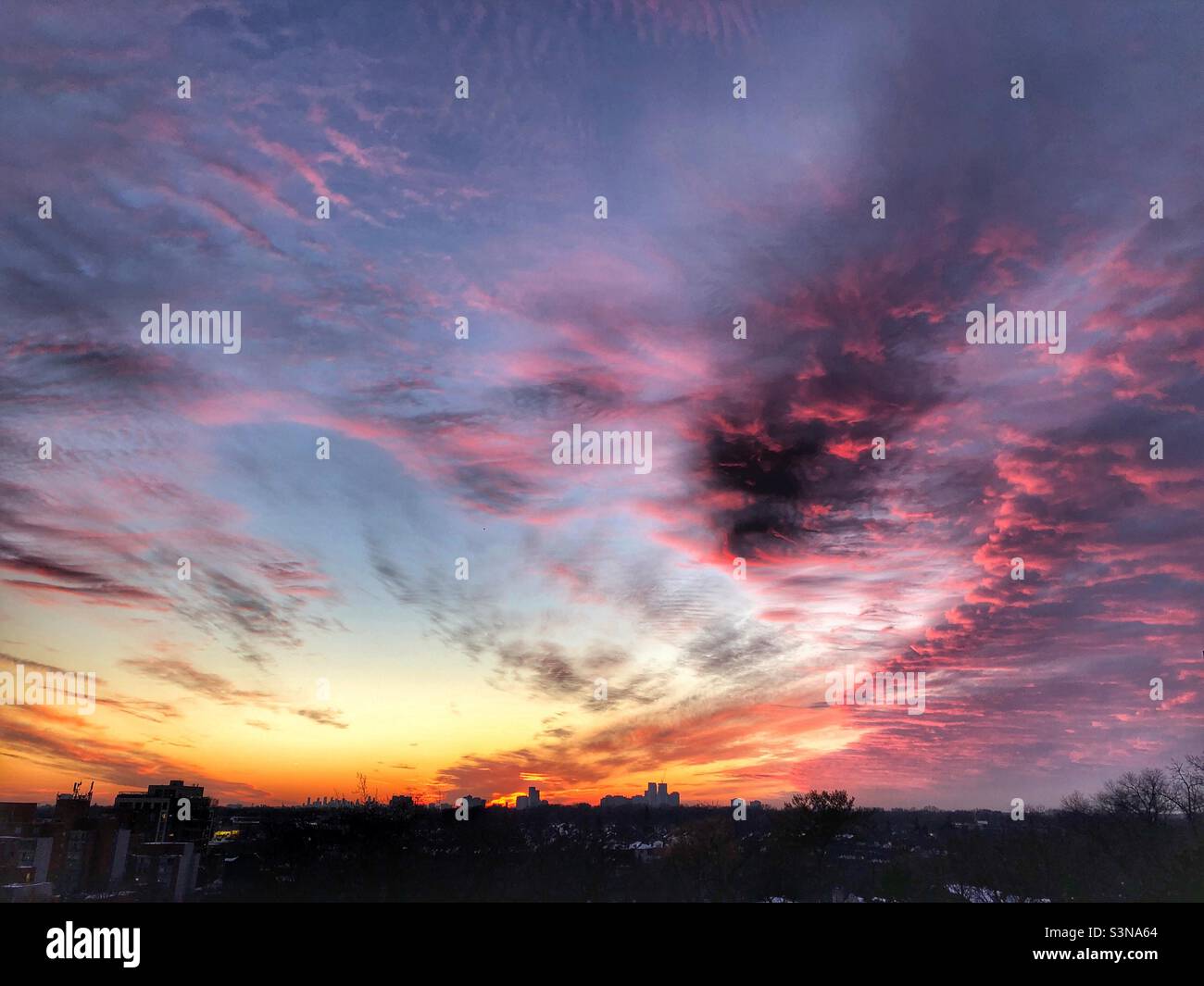 A colourful dramatic evening sky. - Smartphone Captured Stock Image