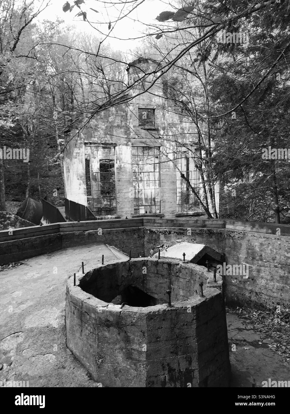 Great hike in Gatineau Park to the Carbide Wilson Ruins. Stock Photo