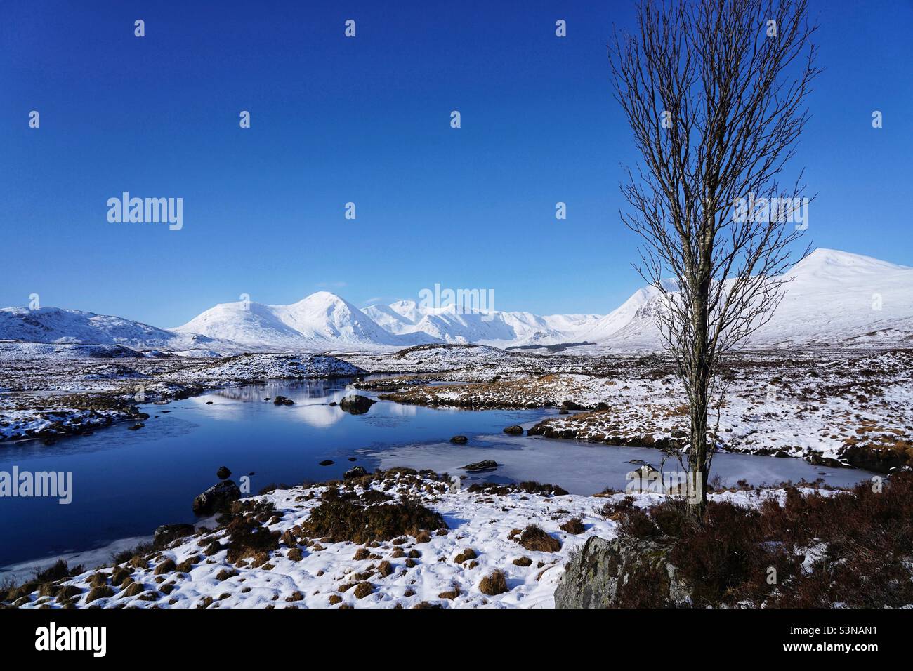 Blackmount ridge in winter, Scotland - Smartphone Captured Stock Image