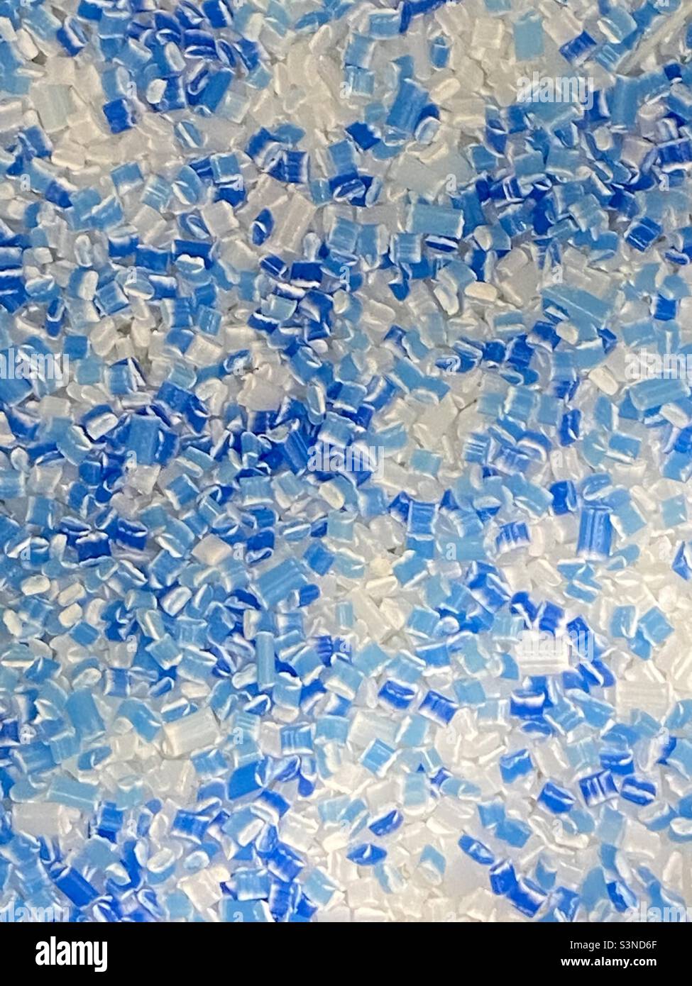 Fresh made polyethylene pellets Stock Photo