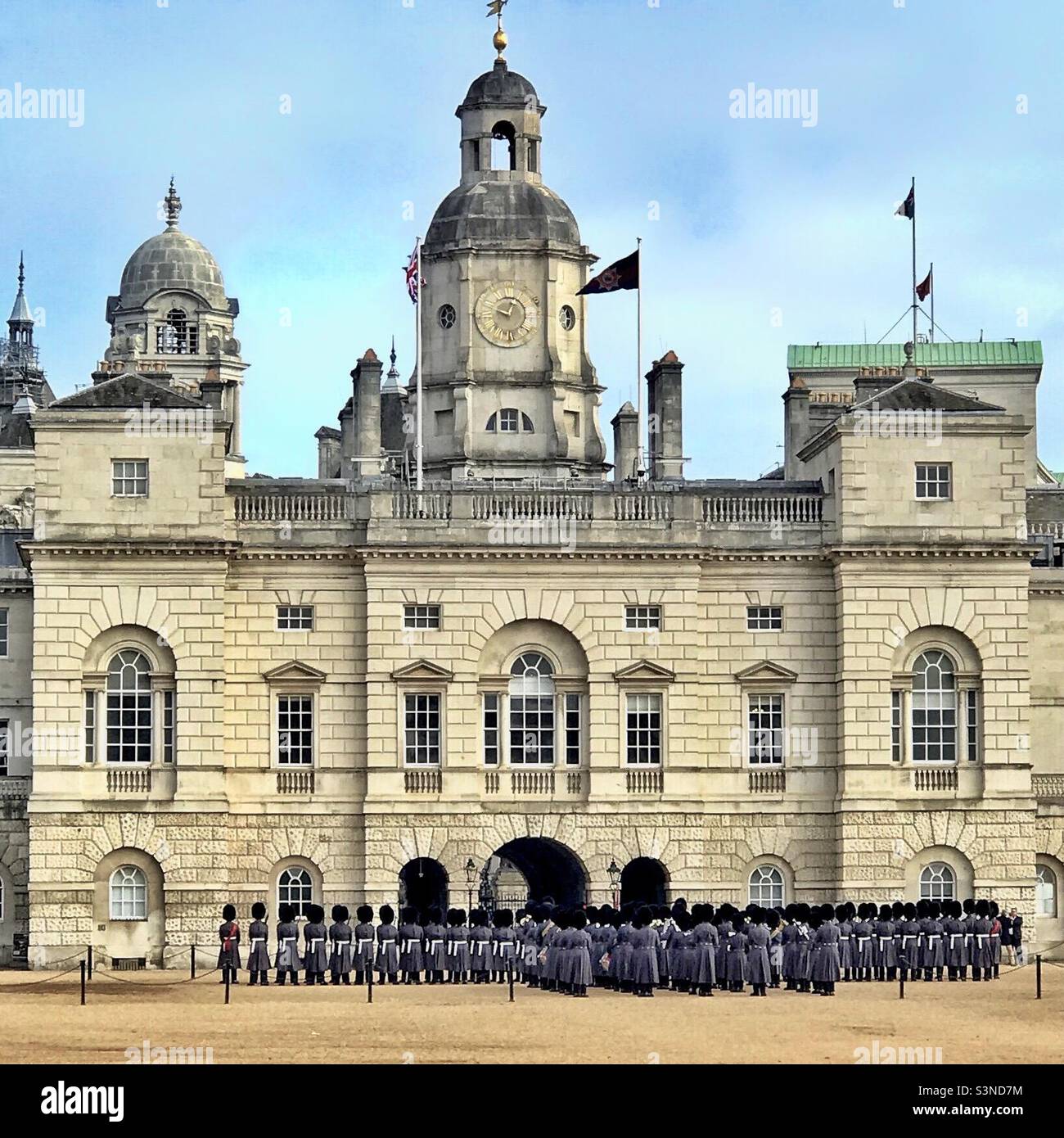 The Queen’s Guard Marching band on Horseguards Parade, London Stock Photo Alamy