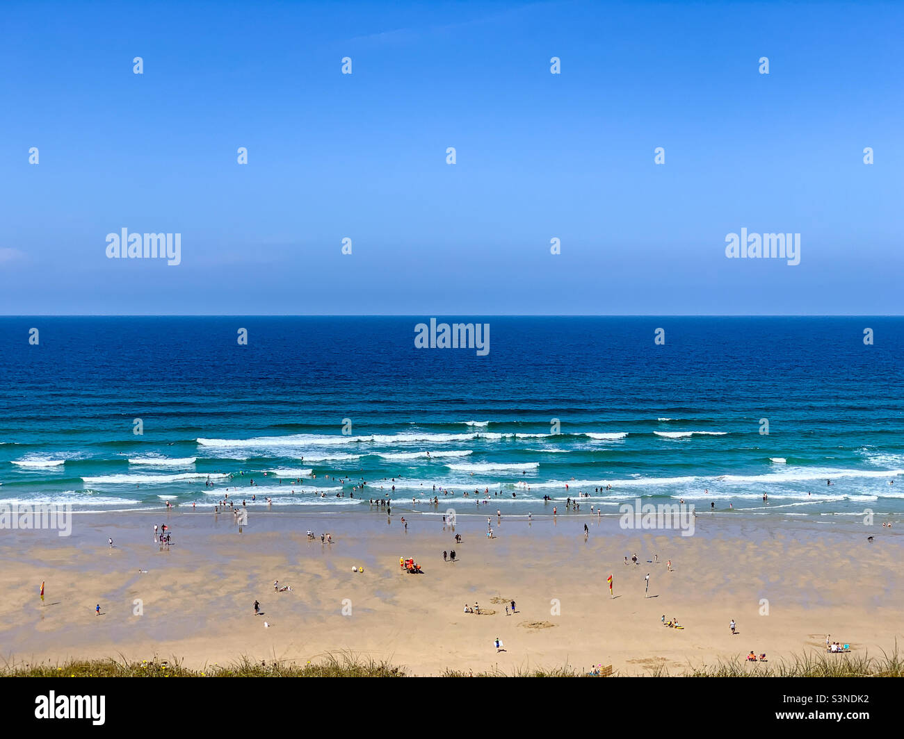 Beach at Perranporth in Cornwall - Smartphone Captured Stock Image