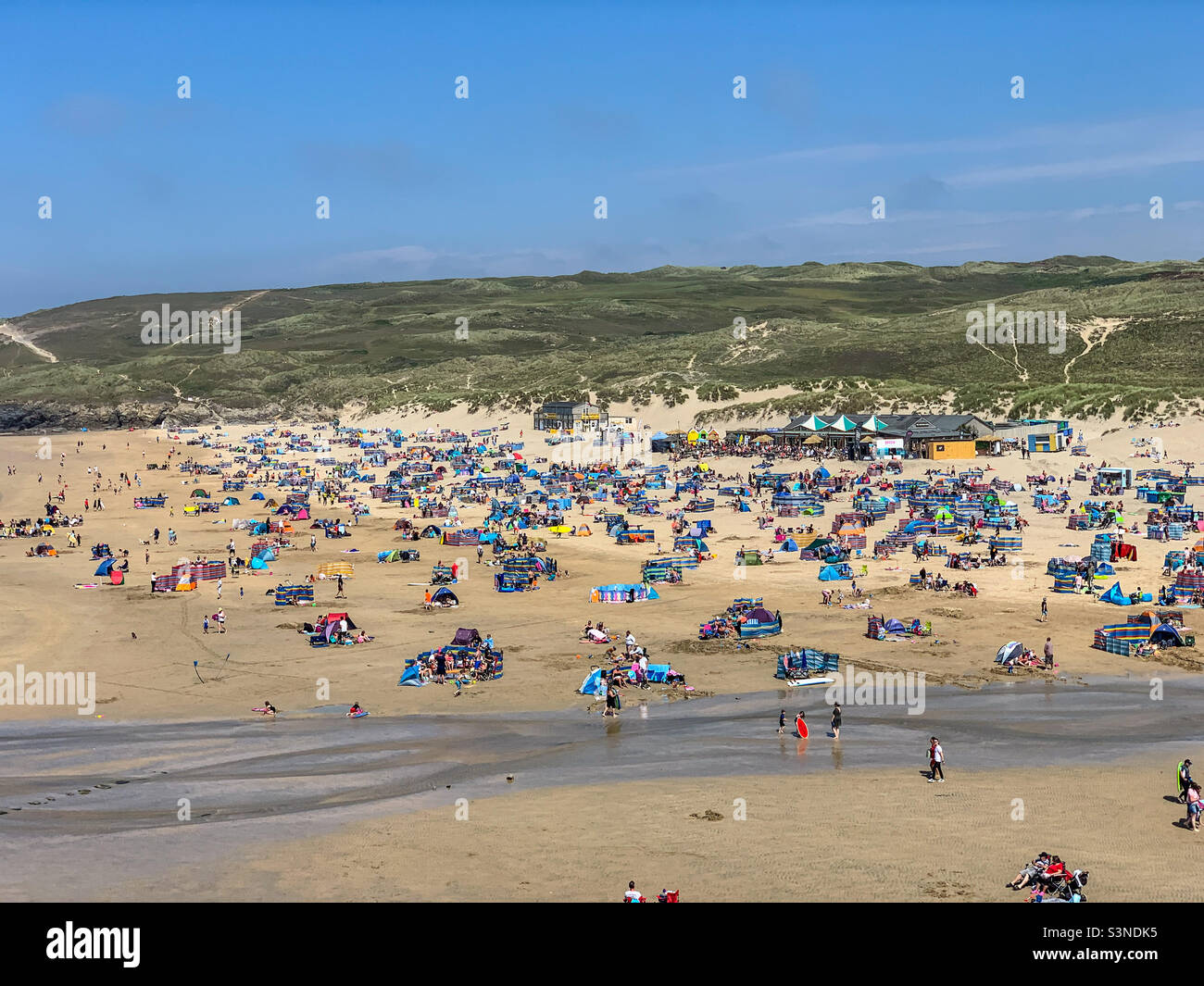 Beach at Perranporth in Cornwall - Smartphone Captured Stock Image