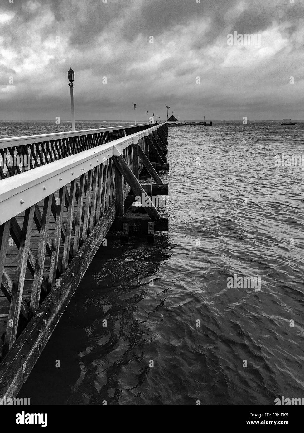 Yarmouth Pier in black and white Stock Photo
