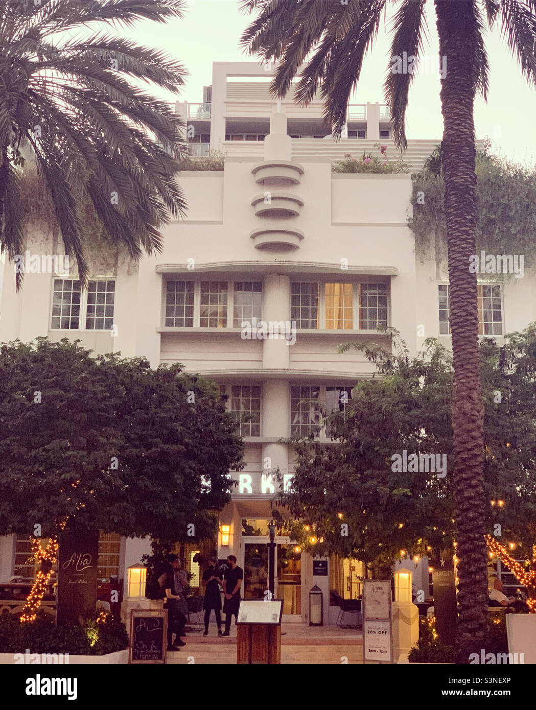 January, 2022, Berkeley Iberostar Hotel, Collins Avenue, South Beach, Miami Beach, Florida, United States, North America - Smartphone Captured Stock Image