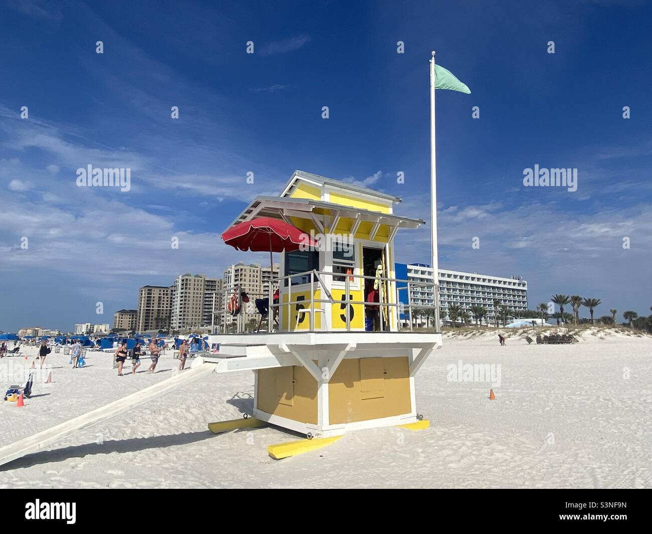 Lifeguard tower in Clearwater Beach Florida Stock Photo